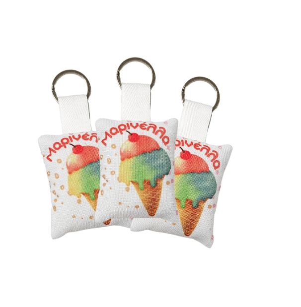 Μαξιλαράκι παγωτό σε μπρελόκ αναμνηστικό δώρο για πάρτι ή παιδική μπομπονιέρα - Σετ των 20 τεμαχίων